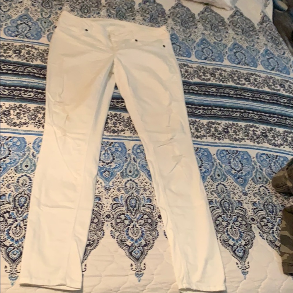 White Maurice’s jeggings large long worn once